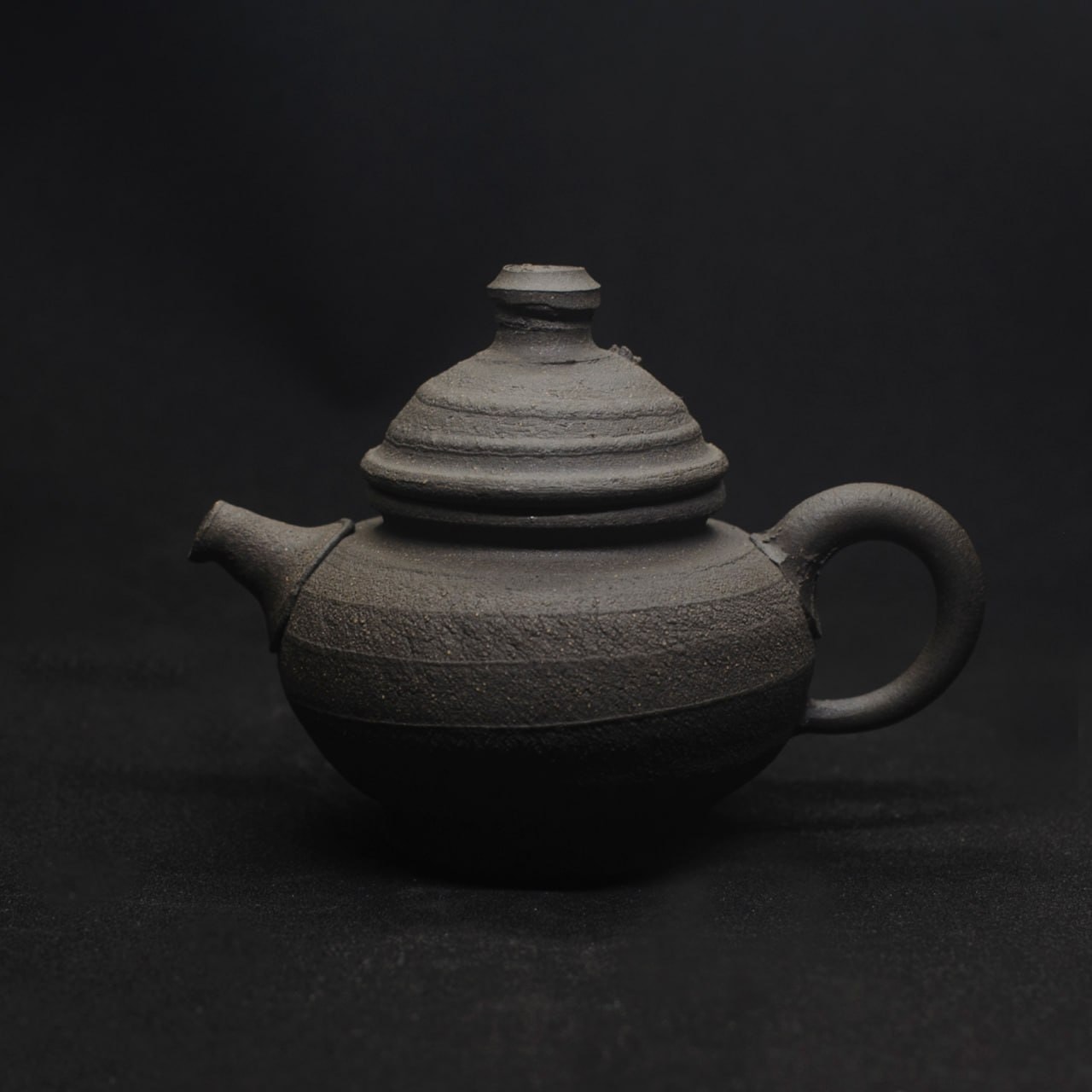 Чайник Yozu, 80 мл (чёрная глина, угольный обжиг)