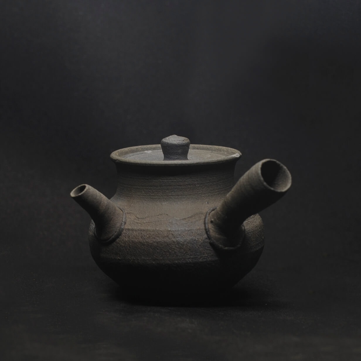 Чайник Yozu «Крынка» №1, 80 мл (чёрная глина, угольный обжиг)