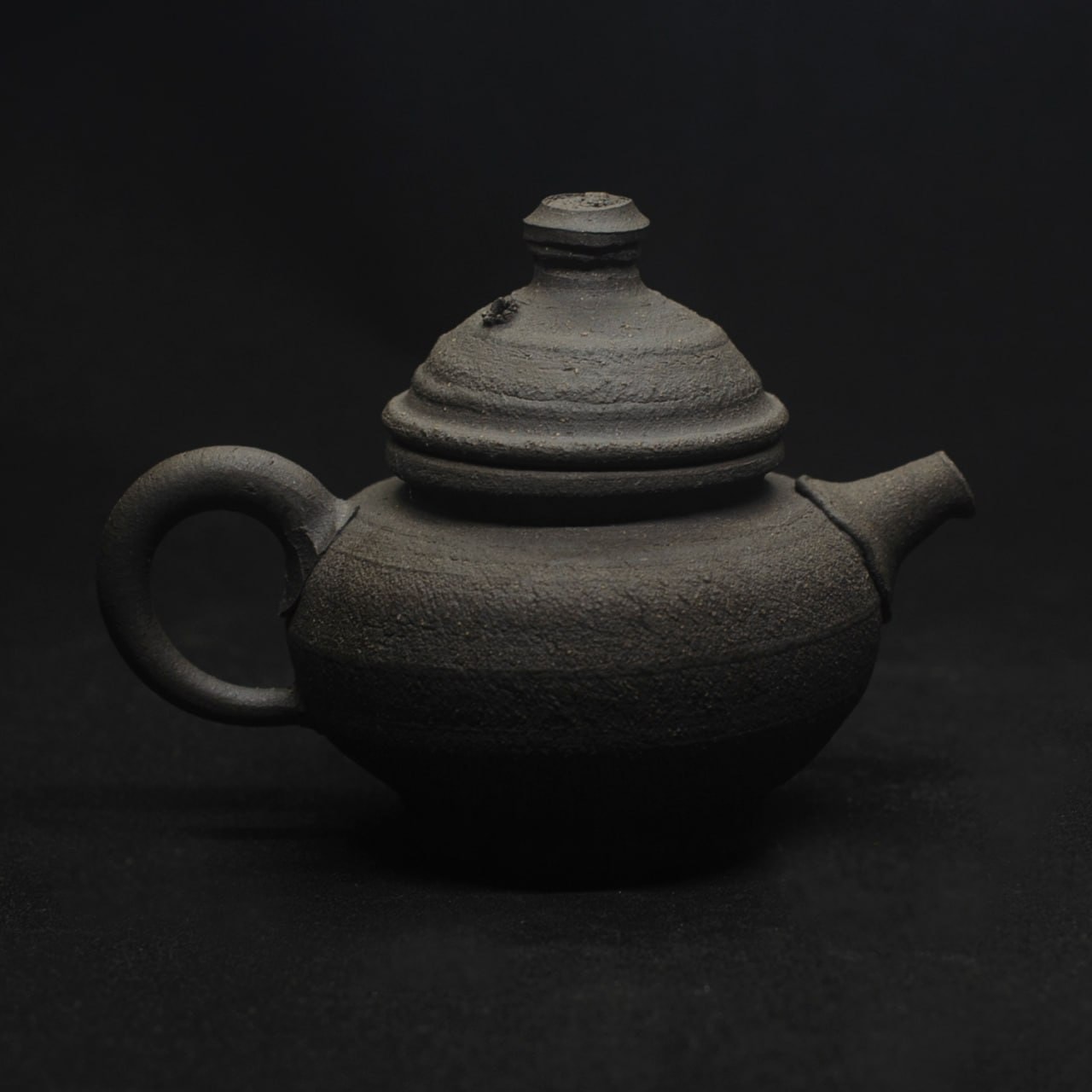 Чайник Yozu, 80 мл (чёрная глина, угольный обжиг)
