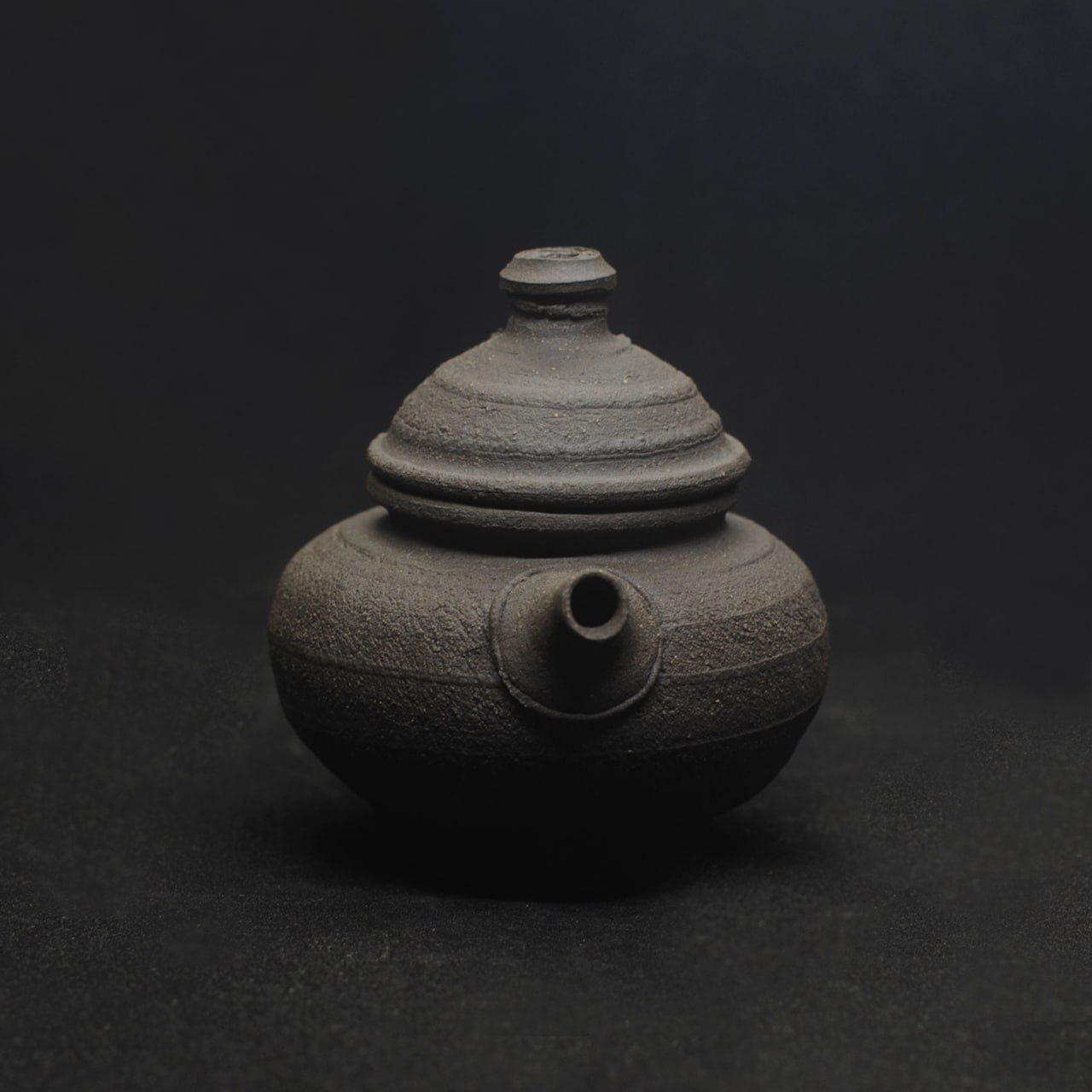 Чайник Yozu, 80 мл (чёрная глина, угольный обжиг)